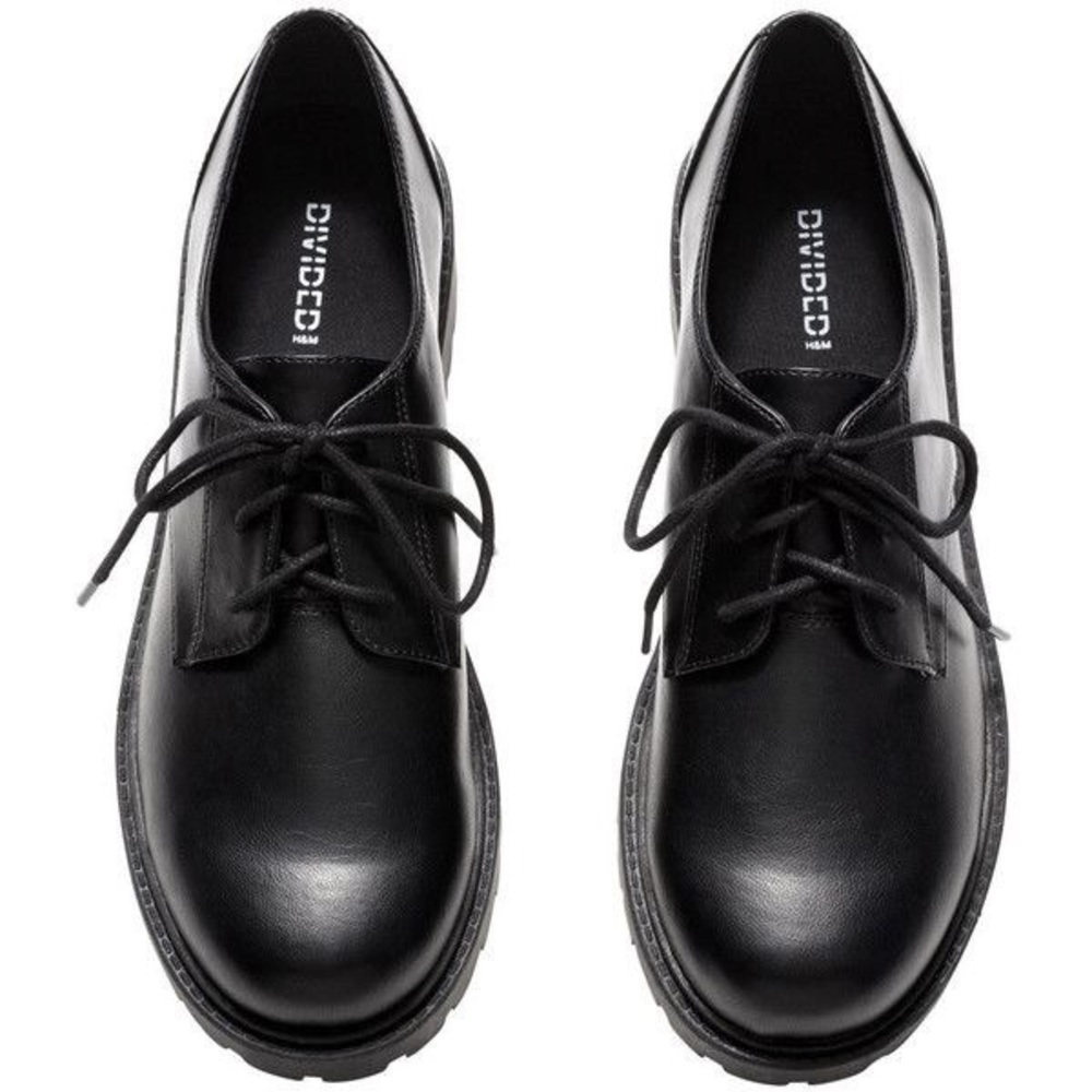 H&M Chunky Sole Black Lace-up Shoes
